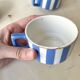 Set of 3 FOX TROTT coffee cups from Sarreguemines, 1930s, Art Deco service.