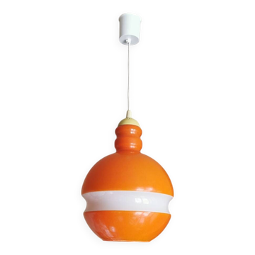 Suspension vintage space age en verre , Peill et Putzler