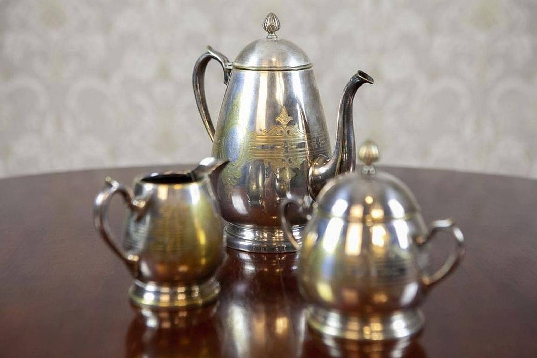 Service à café/thé en argent, années 1930, ensemble de 3 pièces