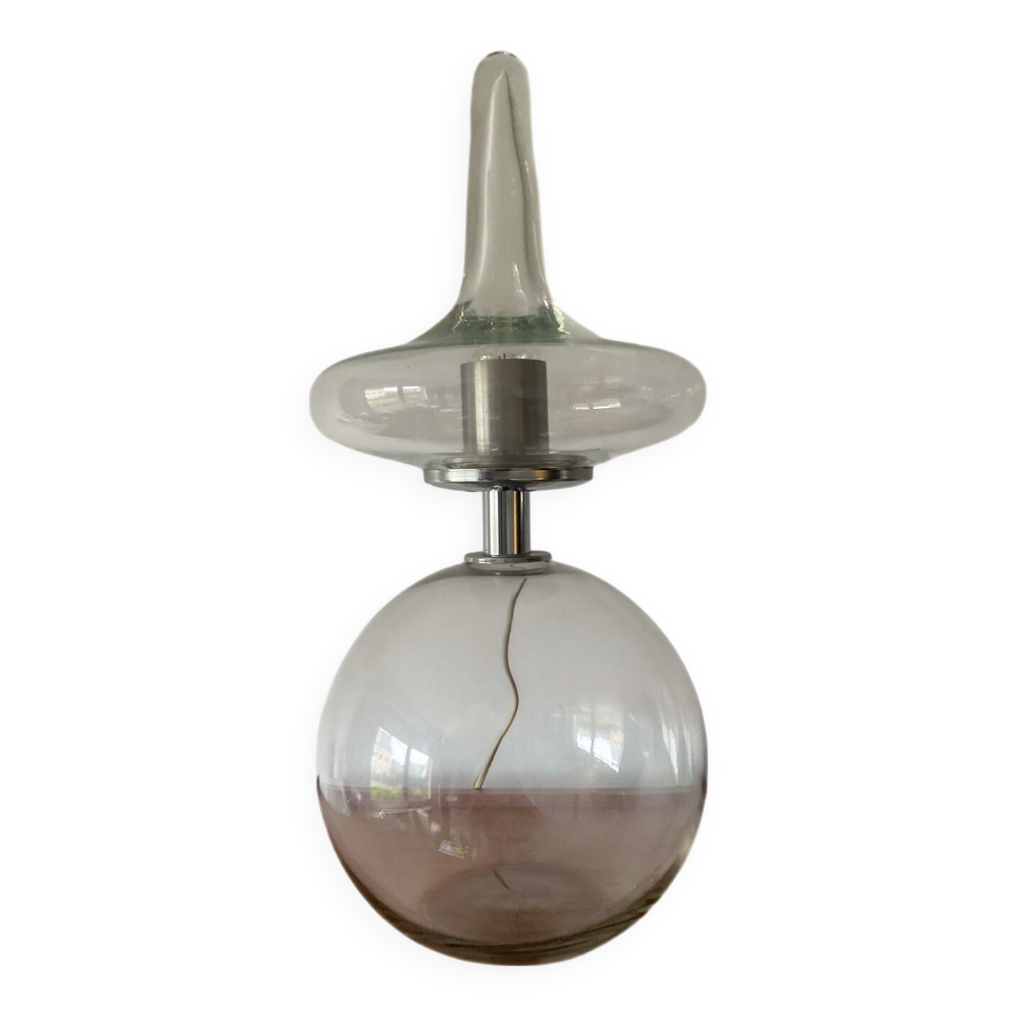 Vintage blown glass lamp from the 70s