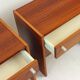 Set Of 2 Square Bedside Tables In Mahogany, Czechoslovakia 1970s