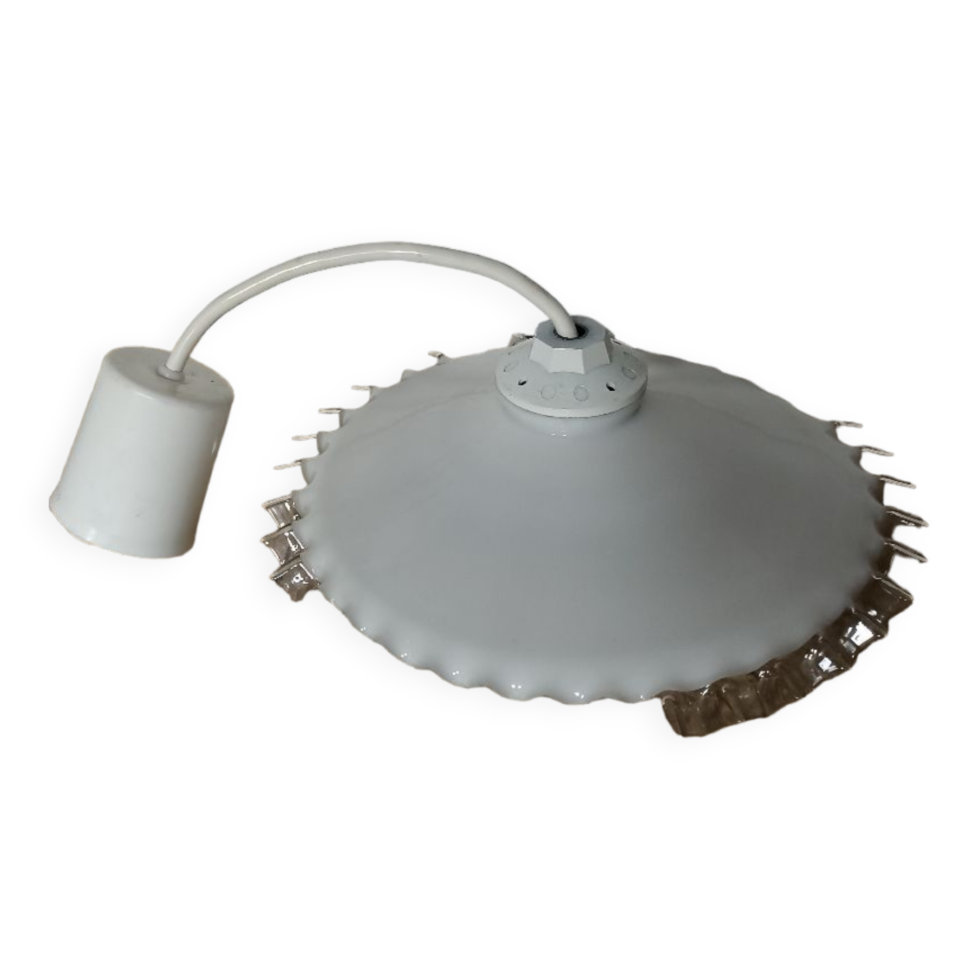 White opaline suspension with lace