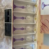 18 vintage Lilac series crystal glasses