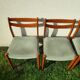 Lot of 4 Scandinavian chairs in wood and velvet fabric