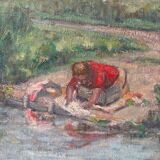 The washerwoman signed