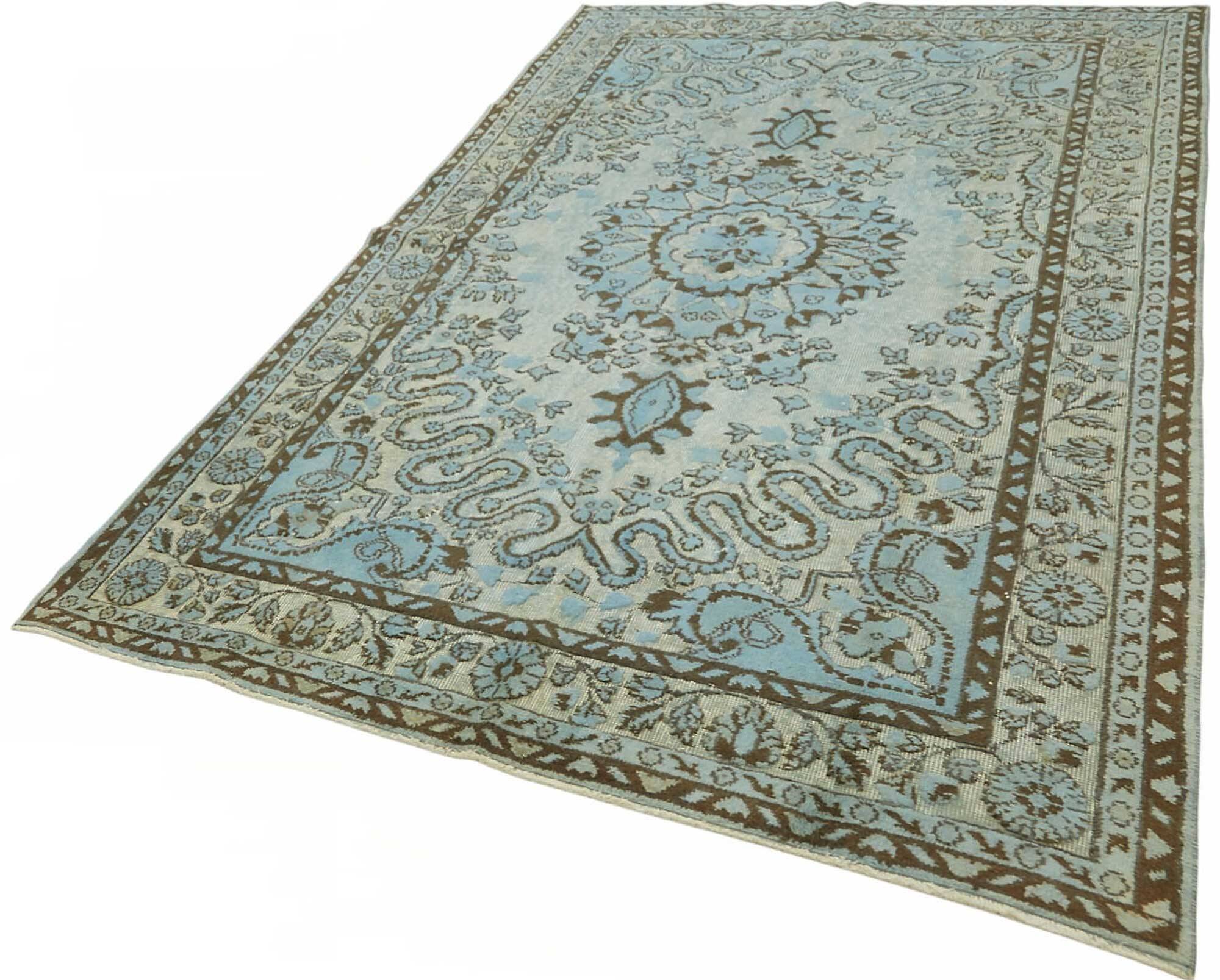 Overdyed Wool Vintage Handmade Carved Rug 170 cm x 297 cm