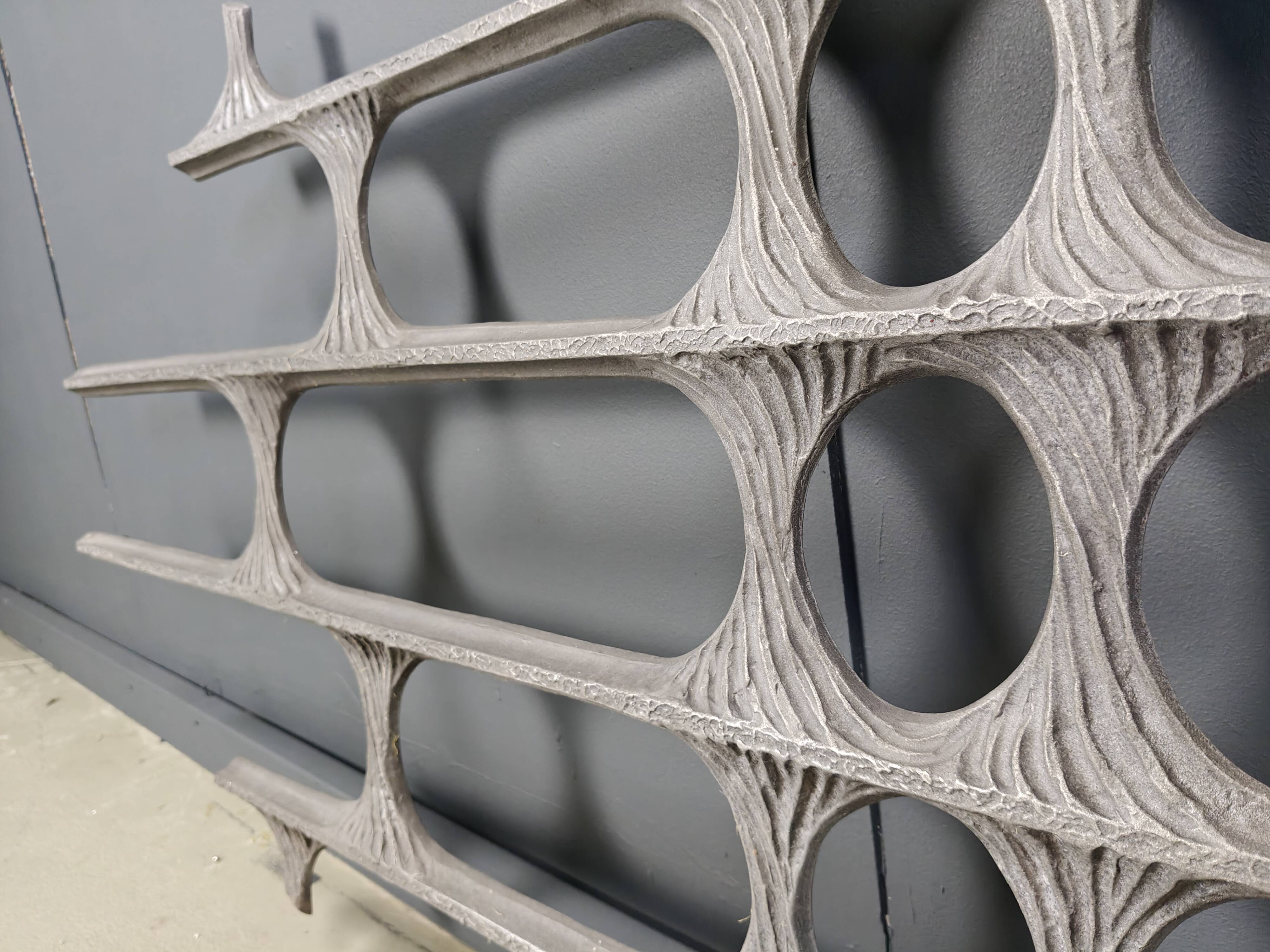 Vintage large brutalist wall sculpture, 1970s