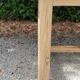 Large solid oak farmhouse table in raw wood