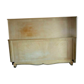 20th century yellow veneer wood Art Deco bed