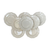 Set of 8 flat ivory plates Digoin Sarreguemines