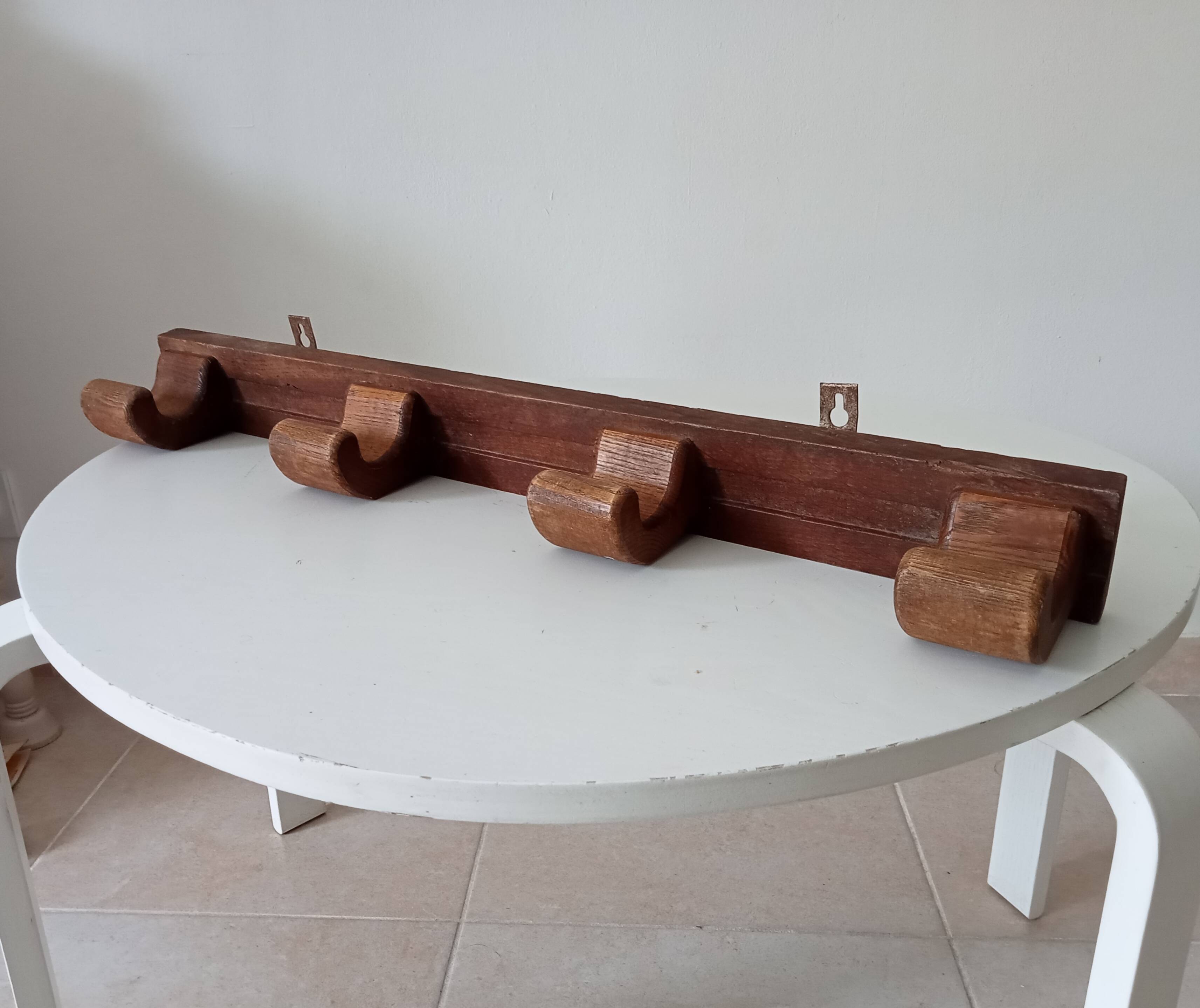Antique wall coat rack folk art