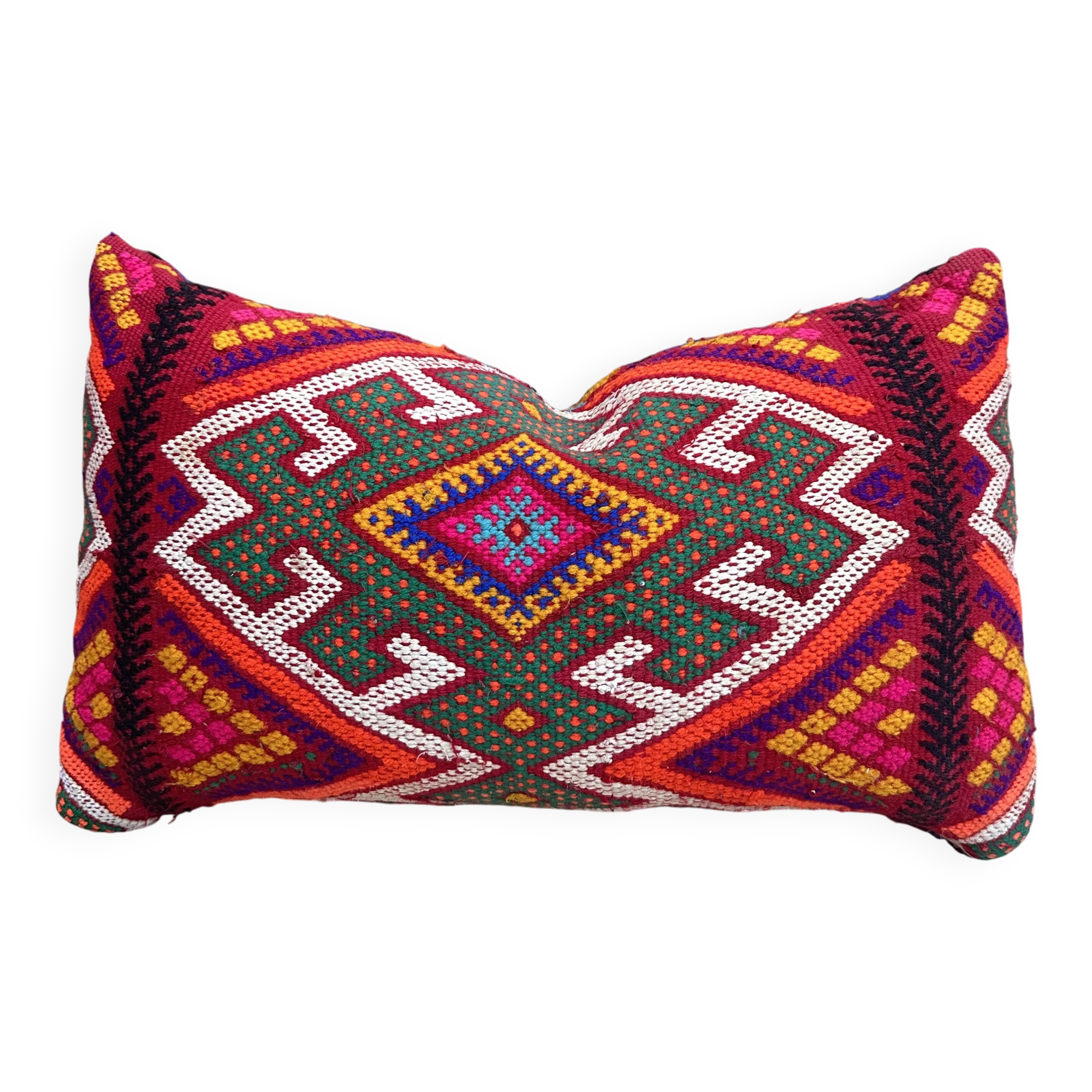 Housse de coussin marocaine vintage berbère en laine