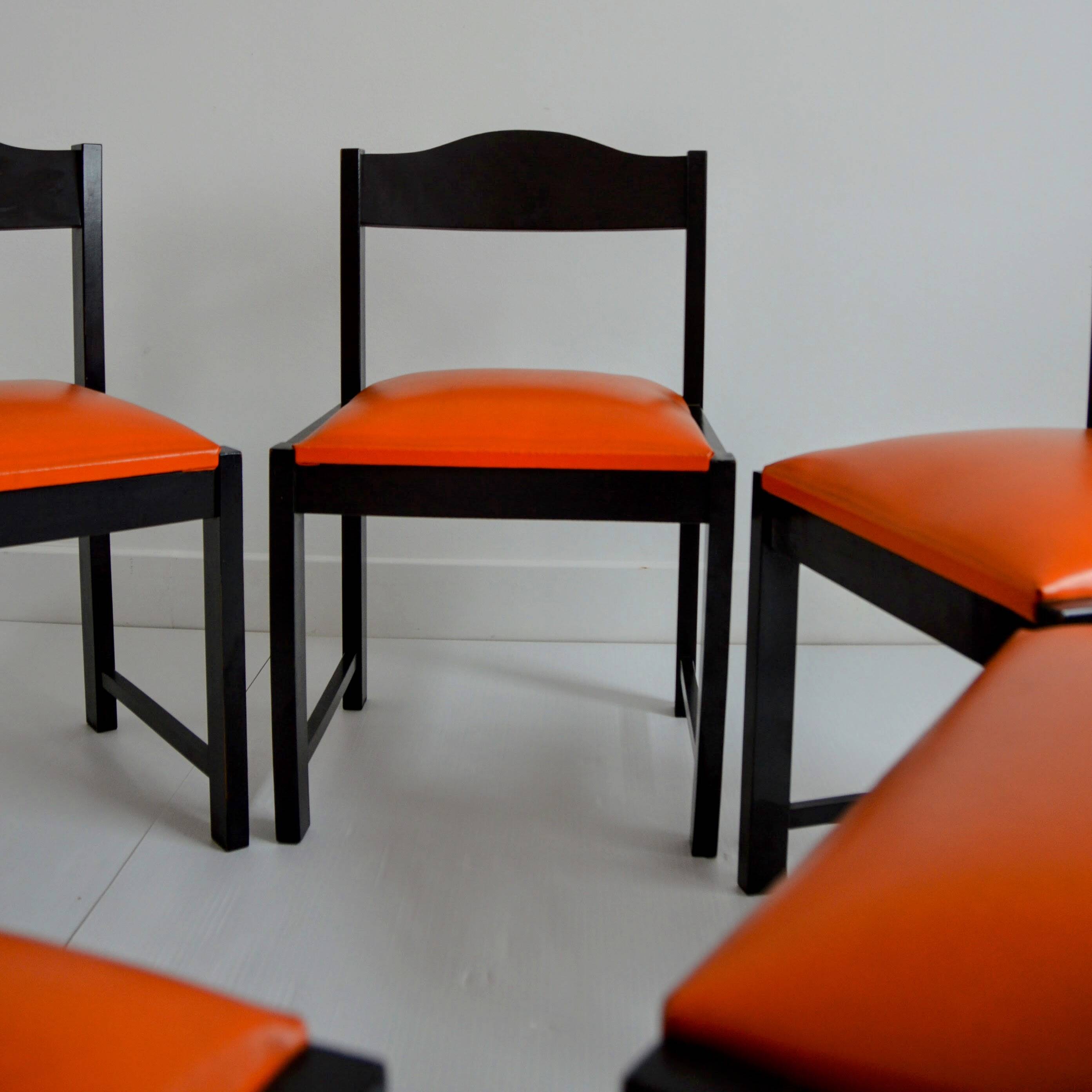 Set of 6 vintage Scandinavian chairs from the 1960s