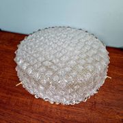 Large brass and frosted glass ceiling light, Hillebrand Lighting, 1970.