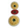 Trio assiettes barbotine fruits