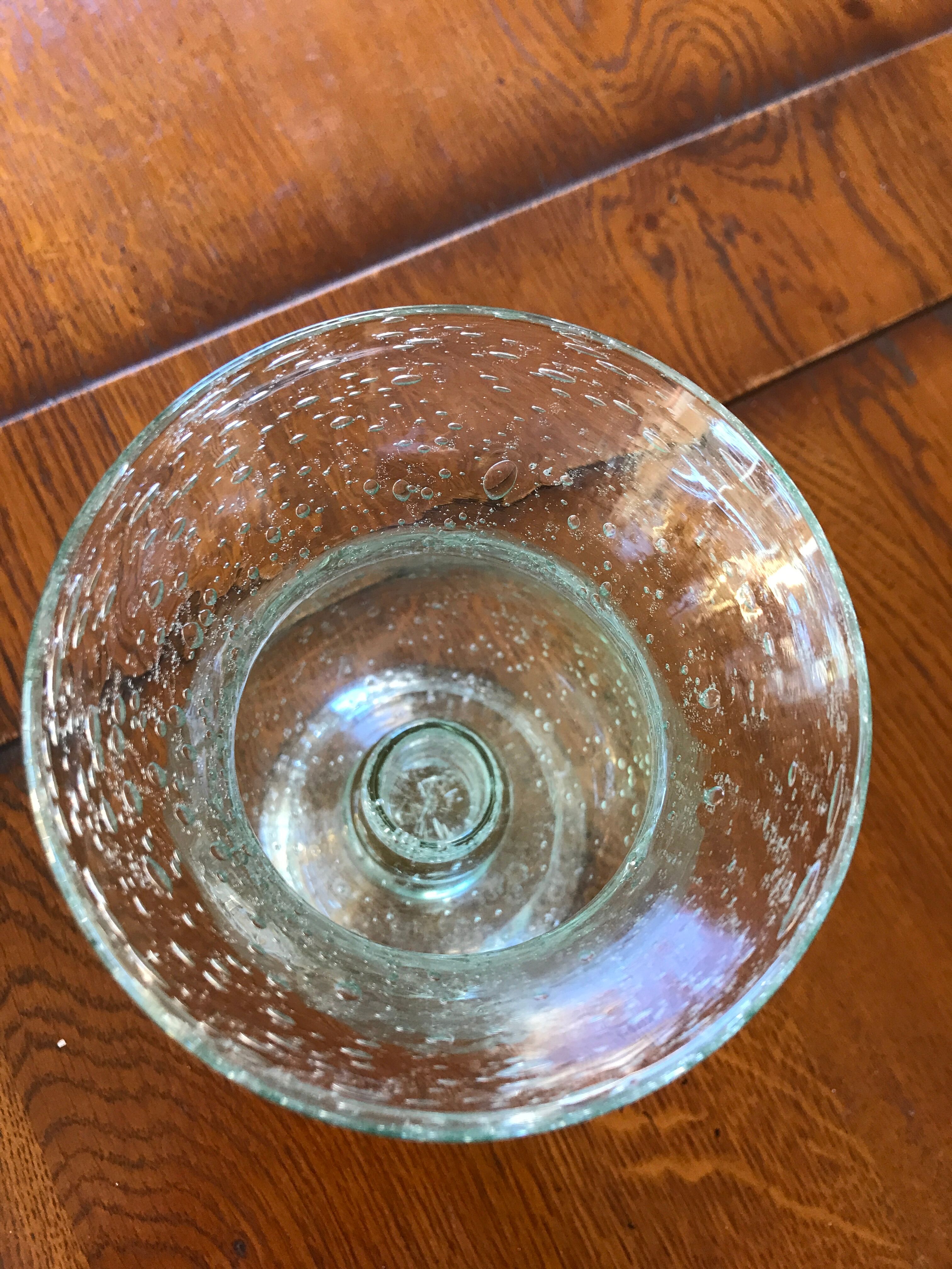 Biot glass photophore pale green color