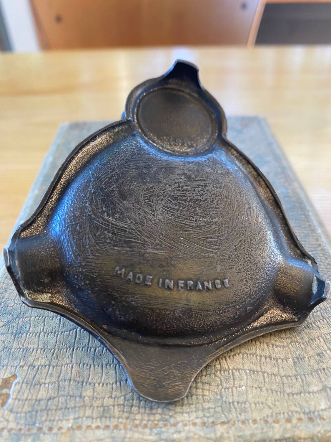 Pewter barnyard ashtray