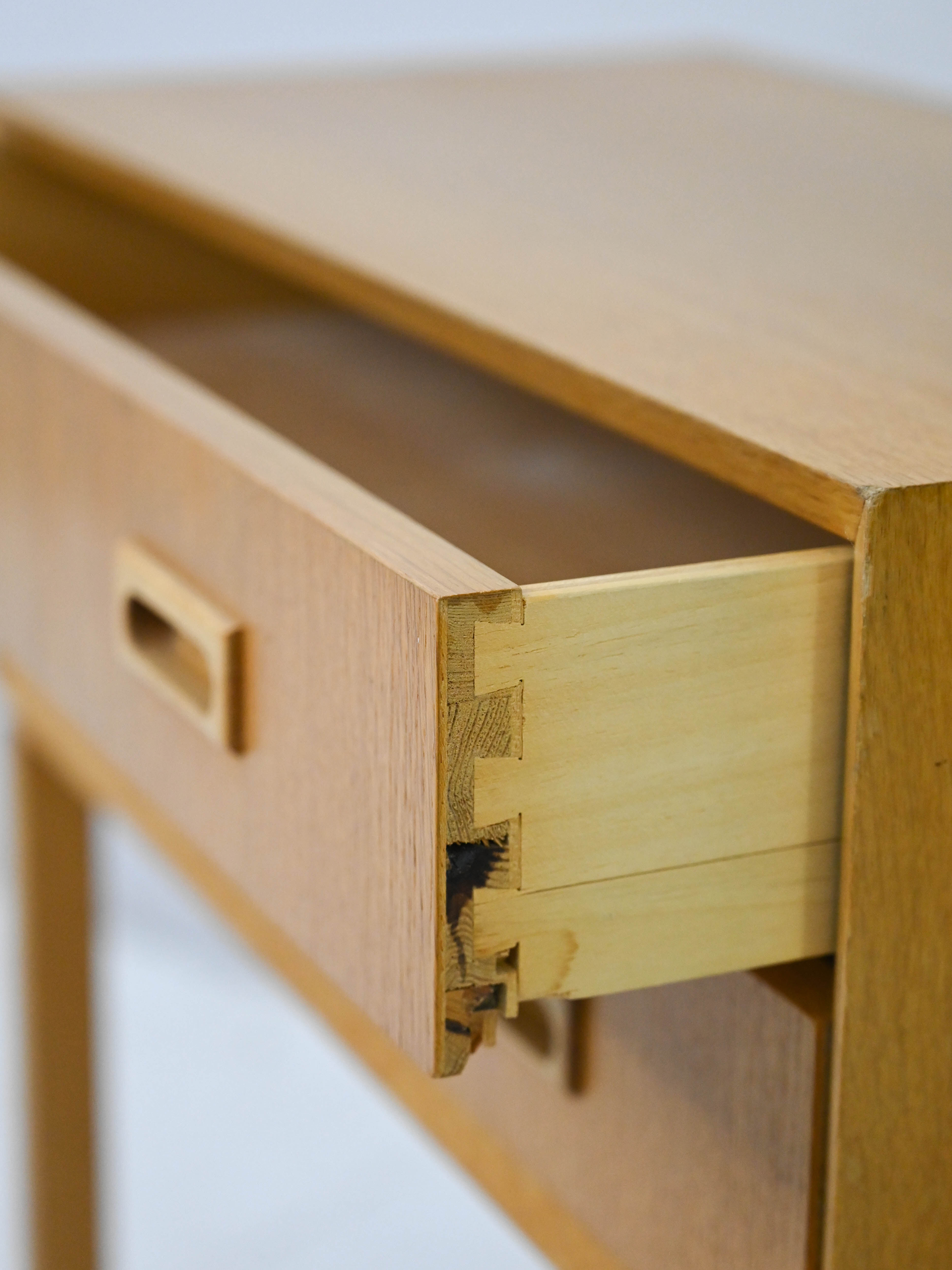 Scandinavian oak chest of drawers with two drawers