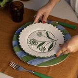 Hand painted ceramic dessert plate