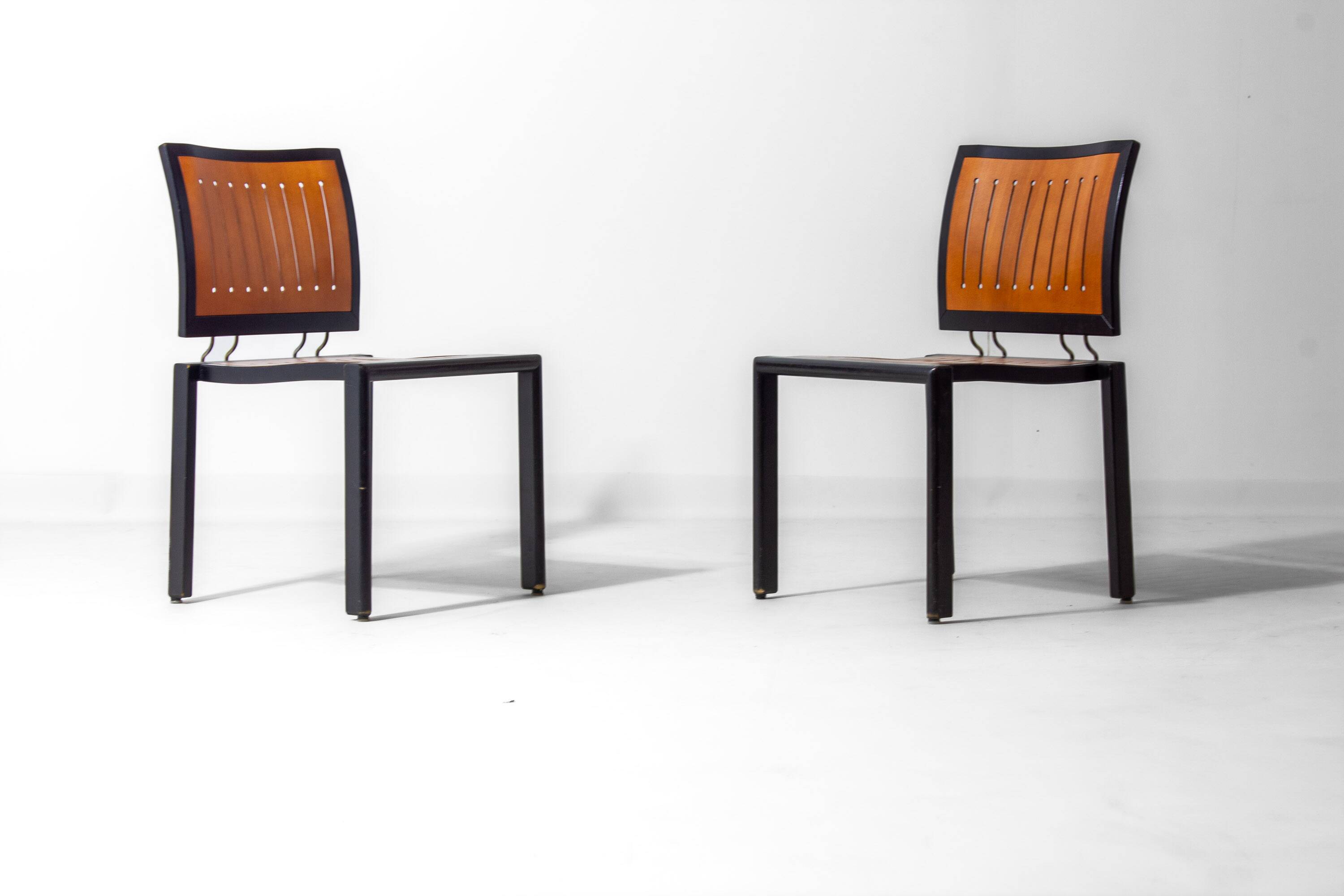 Set of 1980s Bruno Rey Quadro chairs for Dietiker Switzerland