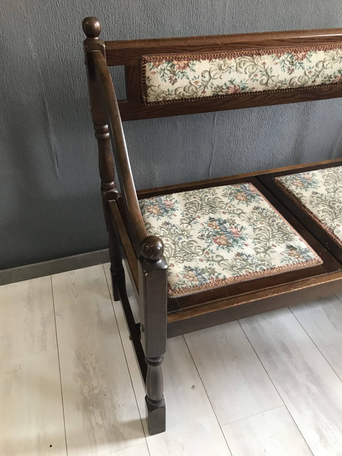 Vintage Antique Hall Bench 2-Person