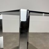 Chrome metal and smoked glass side table, 70s, side table