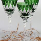Series of 3 wine glasses from the Rhine Roemer St Louis Crystal model Provence