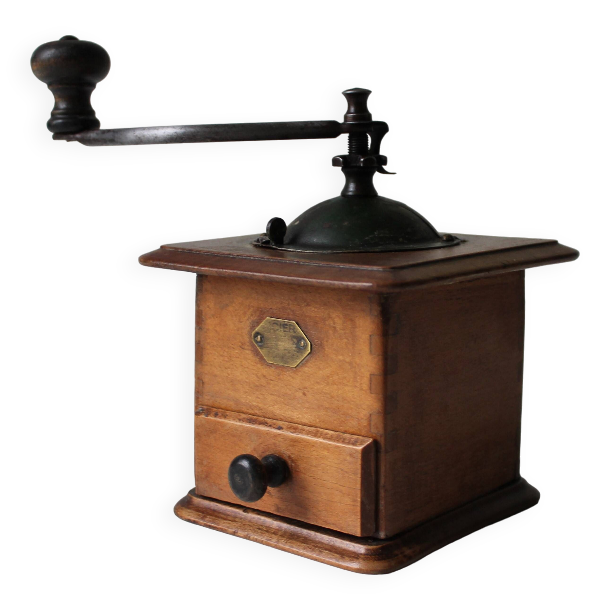 Wooden coffee grinder early 20th