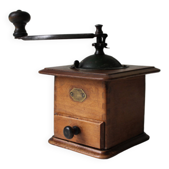 Wooden coffee grinder early 20th