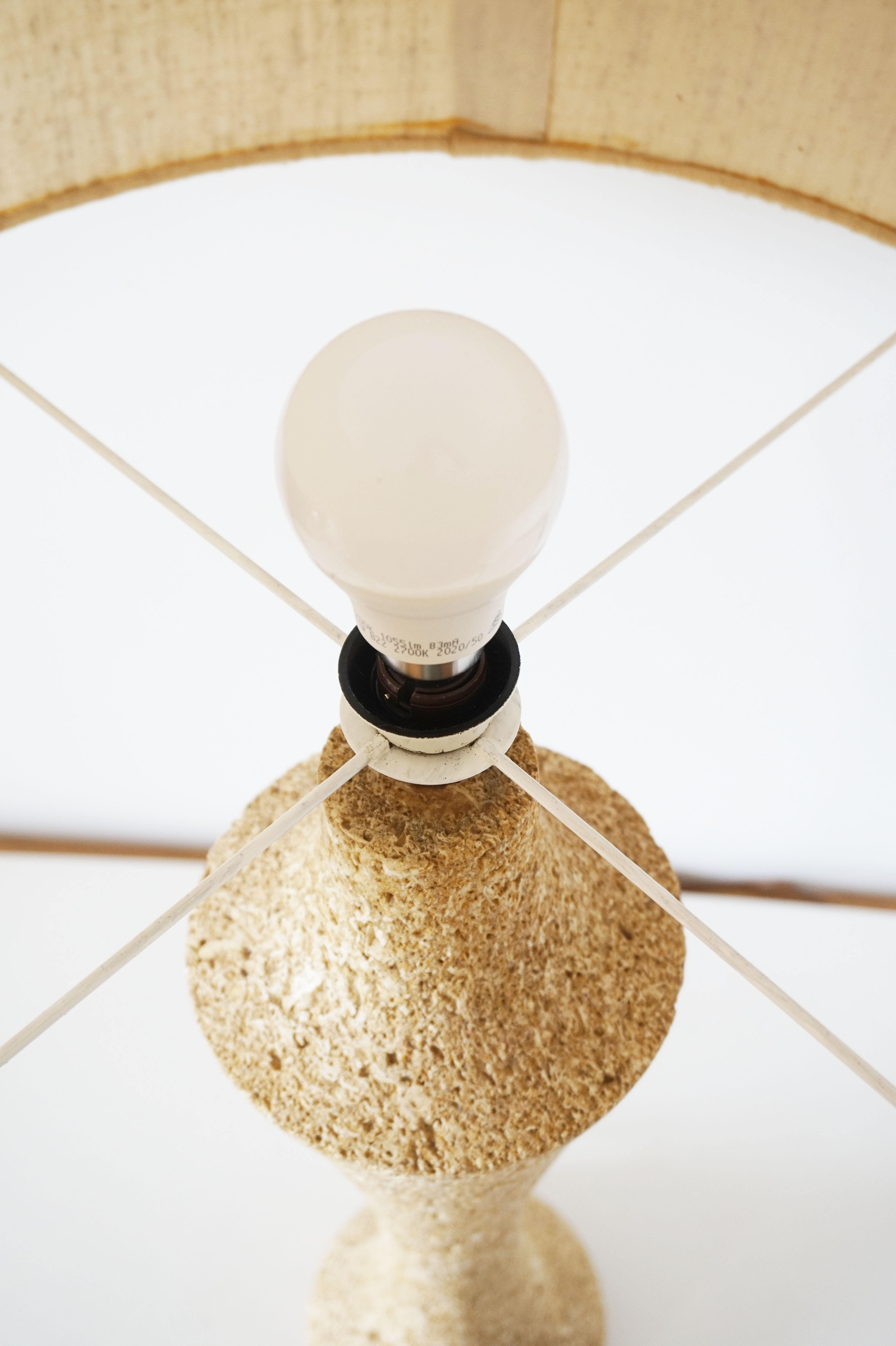 Vintage stone lamp reconstituted 1970