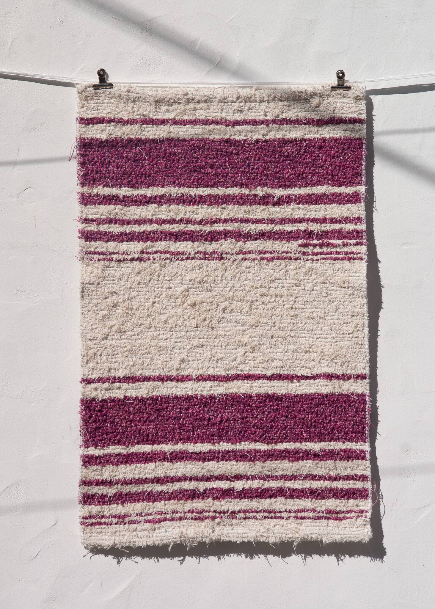 Handwoven recycled cotton rug - 40 x 60 cm