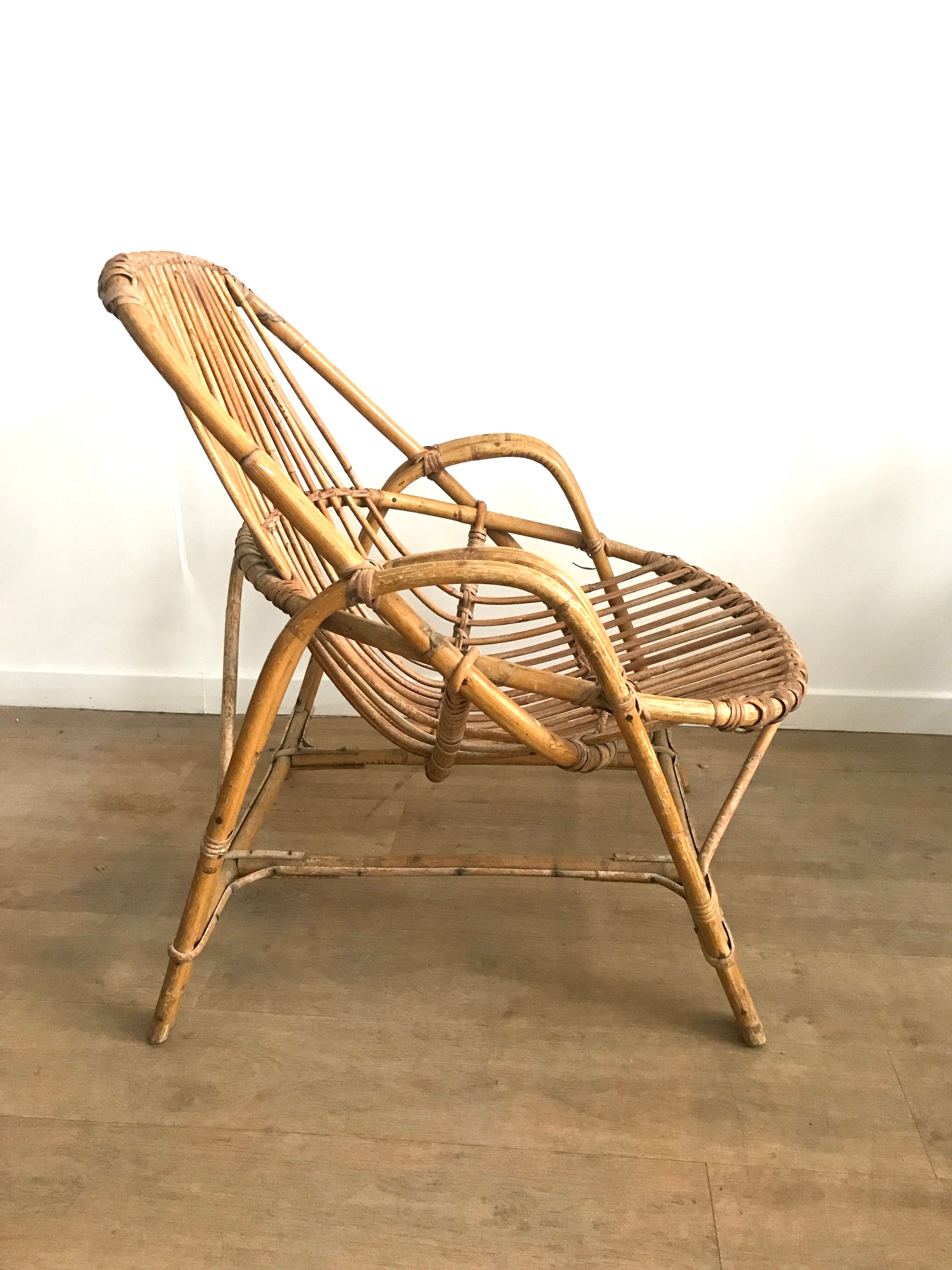 Rattan armchair