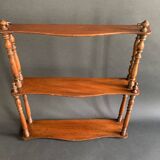 Napoleon III wall shelf in turned wood, 19th century