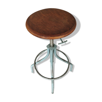 Old industrial adjustable stool