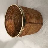 Bamboo and brass pot cover 1970