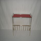 Side table with magazine holder from the 50s