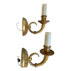 Electrified bronze gold wall sconces... in pairs.