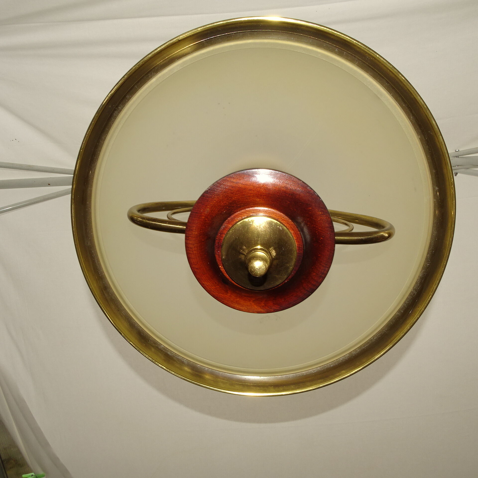 Suspension in opaque glass and solid brass