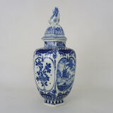 Boch Delfts blue and white sphinx vase, Holland, 50s