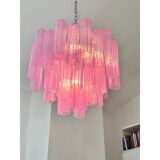 Spectacular Clear “Tronchi” Murano Glass Chandelier D60