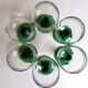 6 verres à vin d'Alsace pied torsadé vert