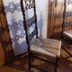 Set of 6 Spanish Baroque Renaissance chairs, straw seat