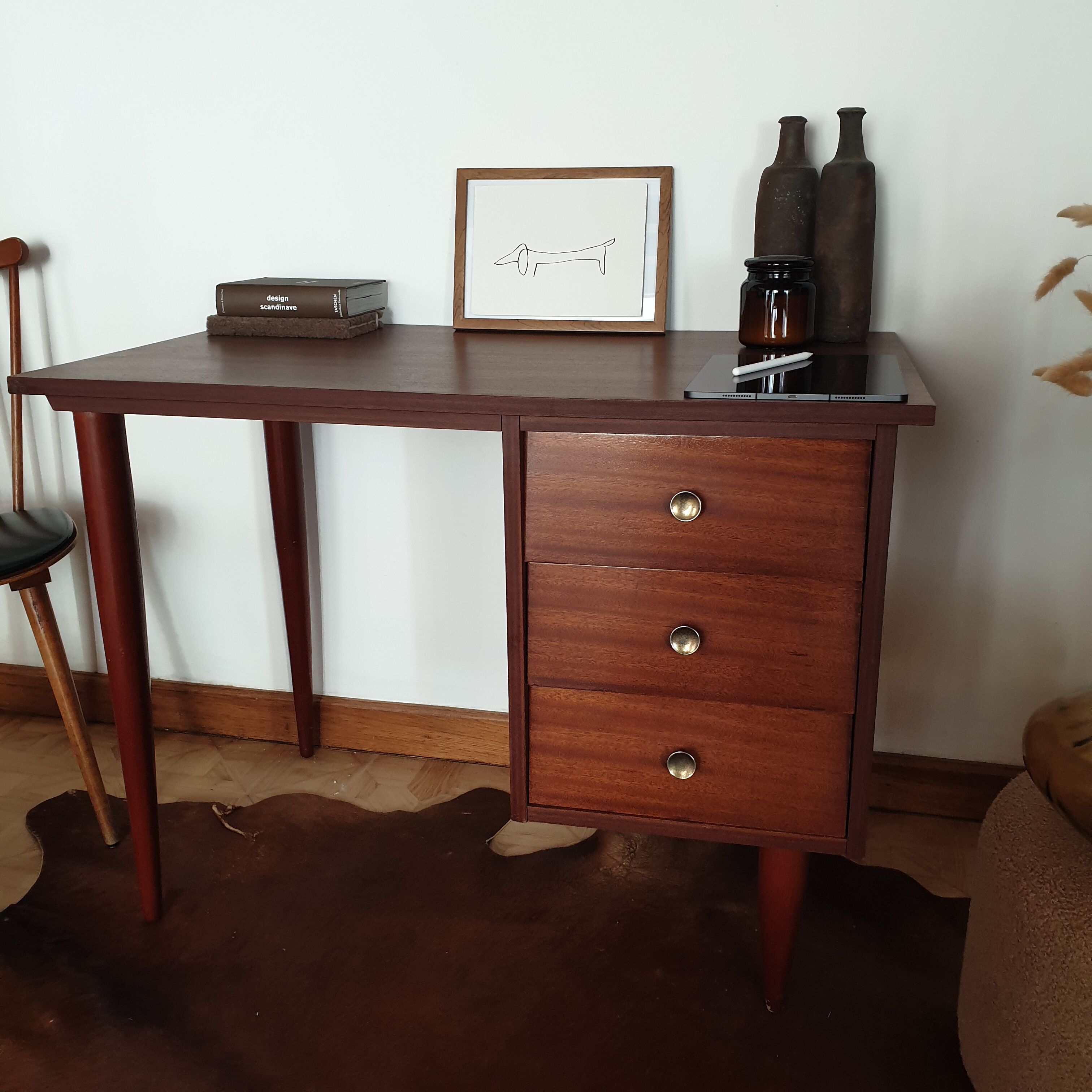 Vintage teak desk 60s