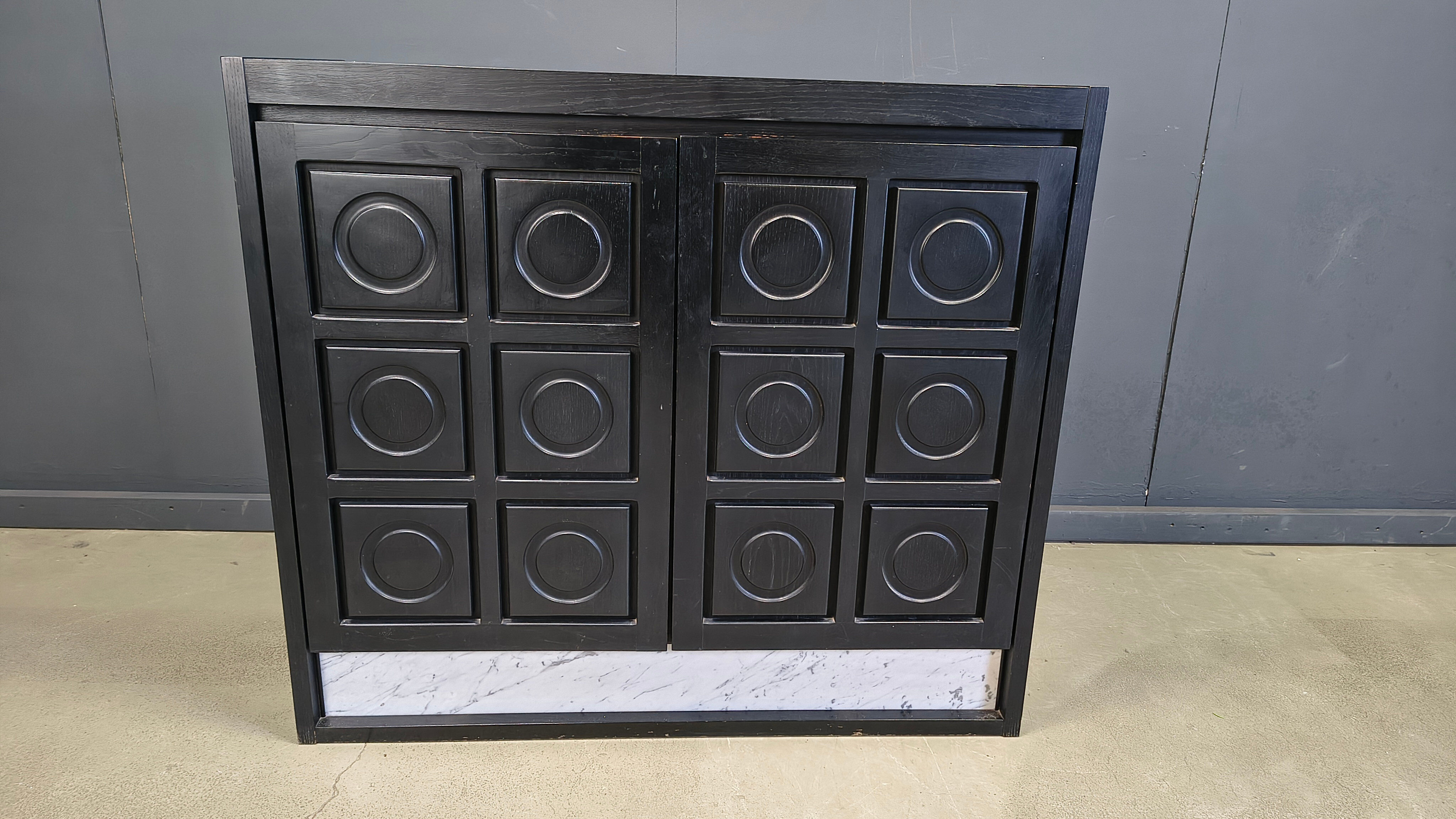Black brutalist bar cabinet, 1970s