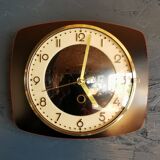 Vintage formica clock silent wall pendulum 60s "Black red"