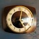Vintage formica clock silent wall pendulum 60s "Black red"