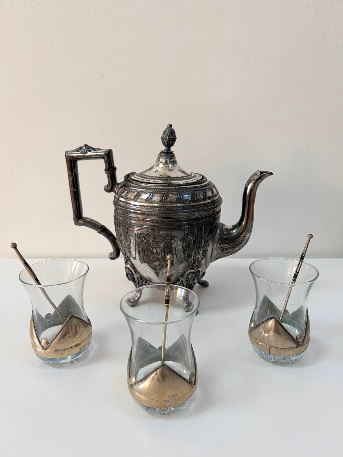 Silver-plated teapot - Napoleon III style - 1870
