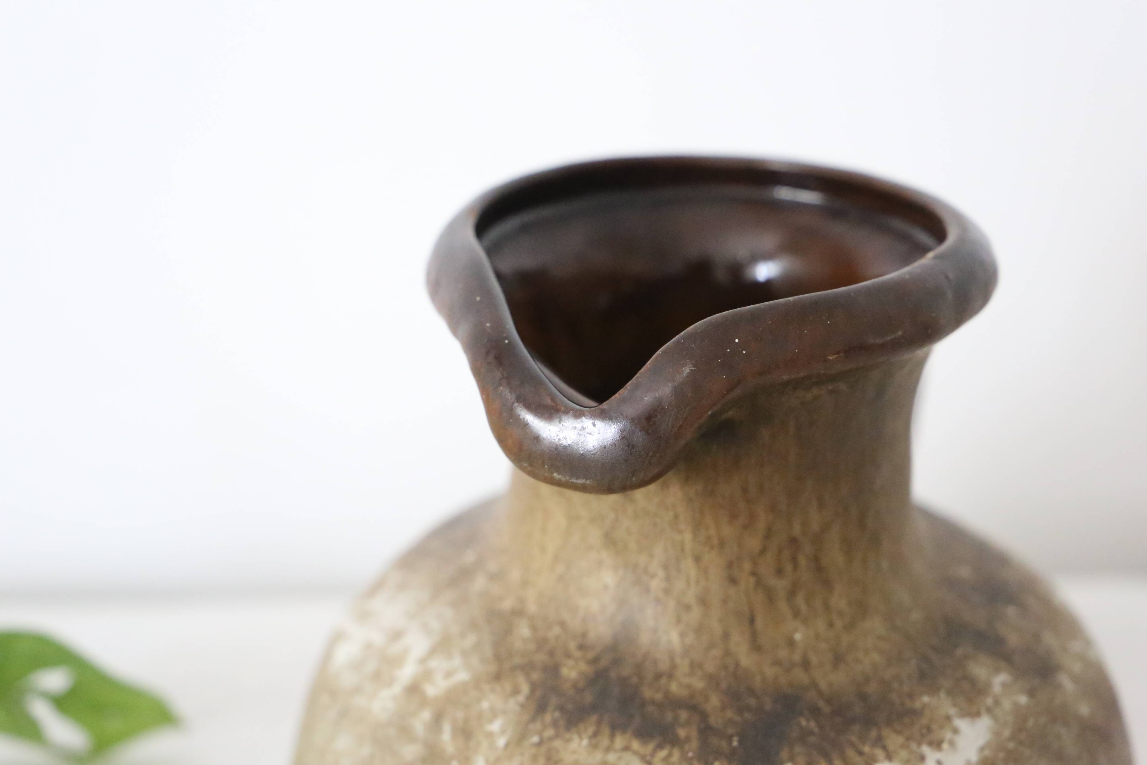 Earthen jug, German pottery, West Germany, vintage
