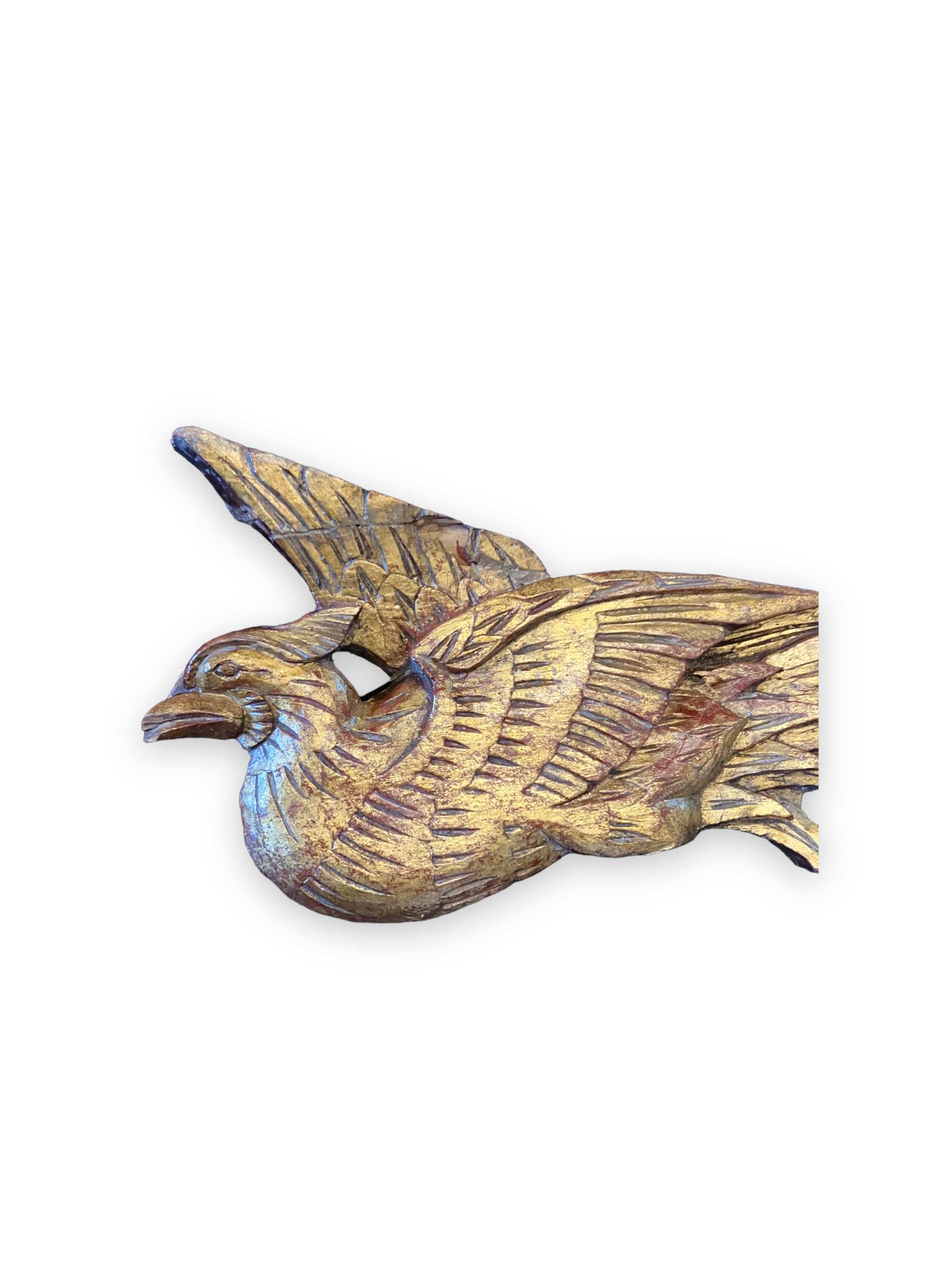 Pair of golden wood birds