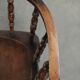 Set of four wooden English antique pub/captain chairs from the 19th century